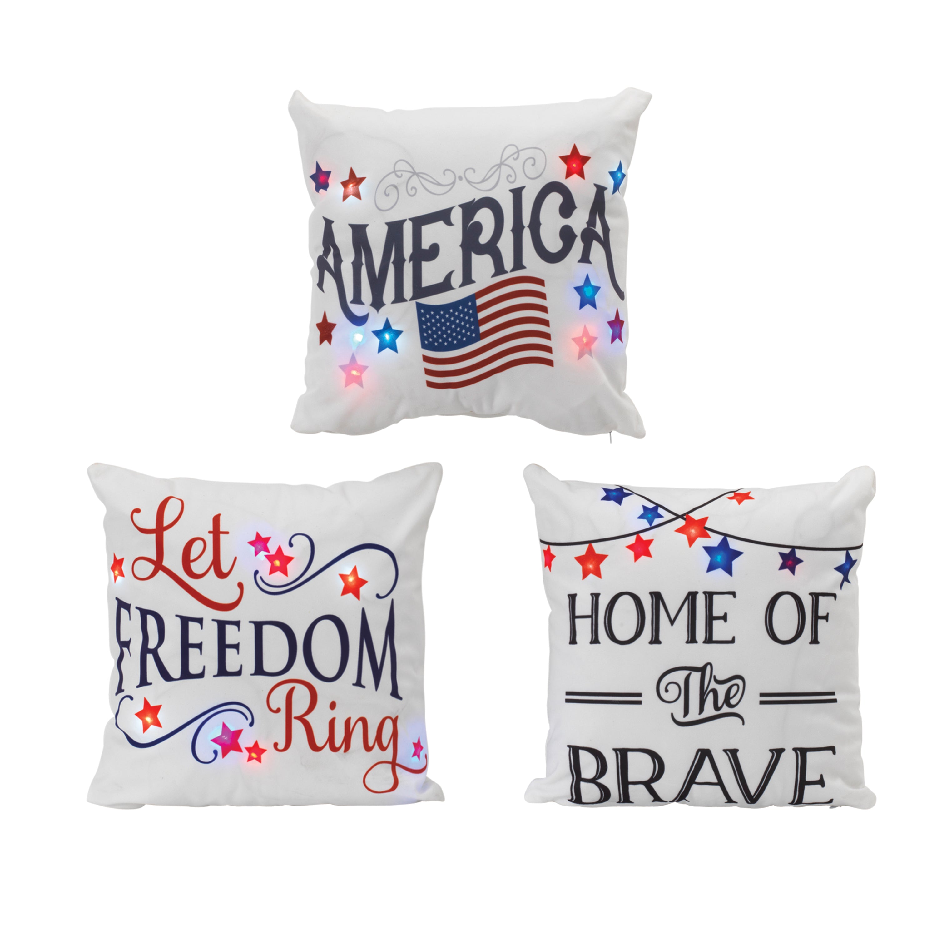 16 Inch Prelit Patriotic Decorative Pillows 2623300EC